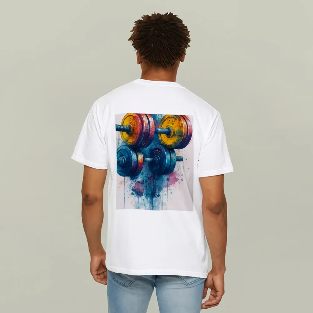 Colorful Watercolor Dumbbells Fitness Gym Art – T-Shirts