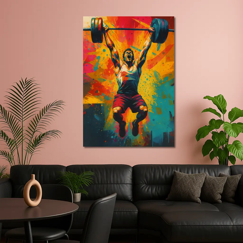 Weightlifter Snatch Colorful Explosive Pop Art – Wall Art