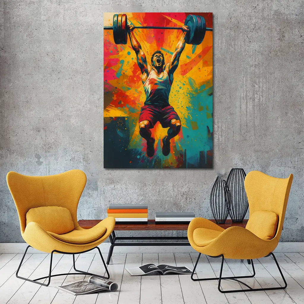 Weightlifter Snatch Colorful Explosive Pop Art – Wall Art
