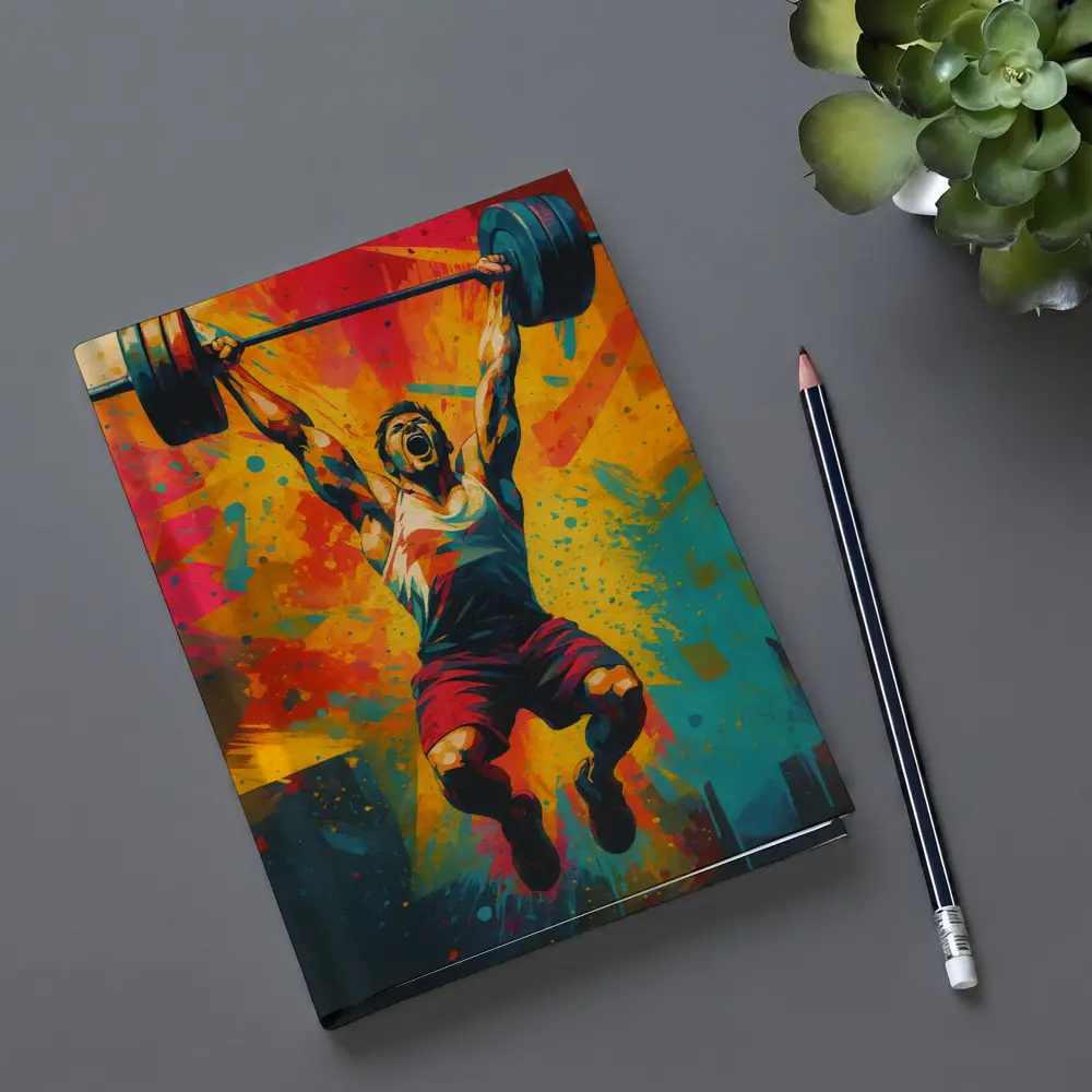 Weightlifter Snatch Colorful Explosive Pop Art – Notebooks