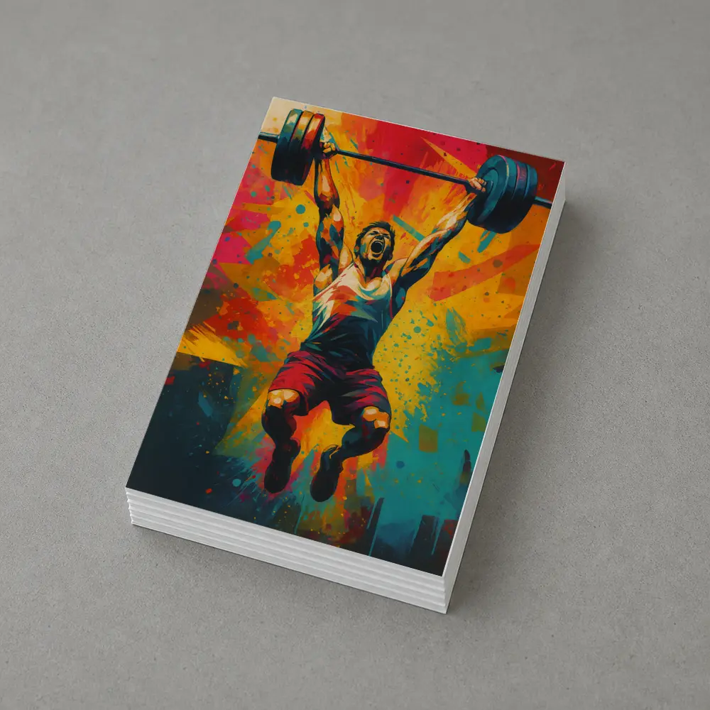 Weightlifter Snatch Colorful Explosive Pop Art – Postcards