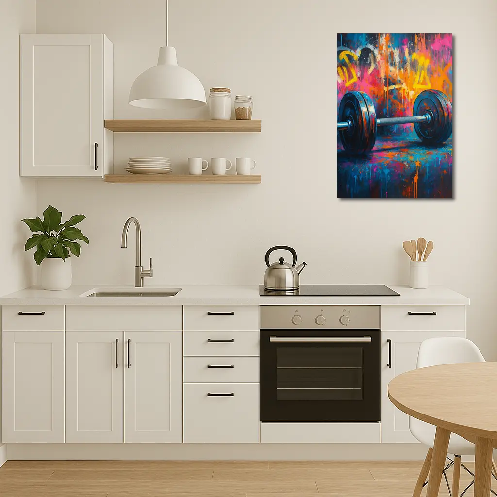 Dumbbell Graffiti Street Art Gym Painting – Wall Art