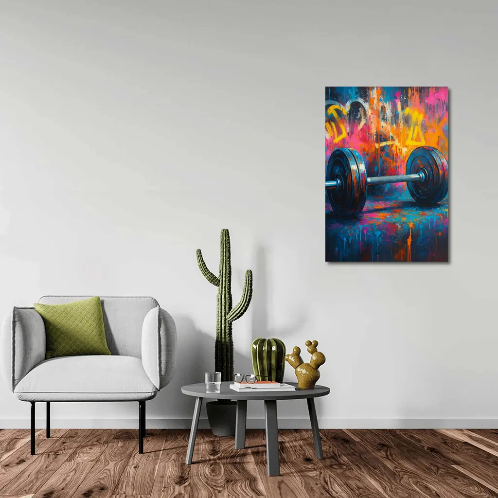 Dumbbell Graffiti Street Art Gym Painting – Wall Art