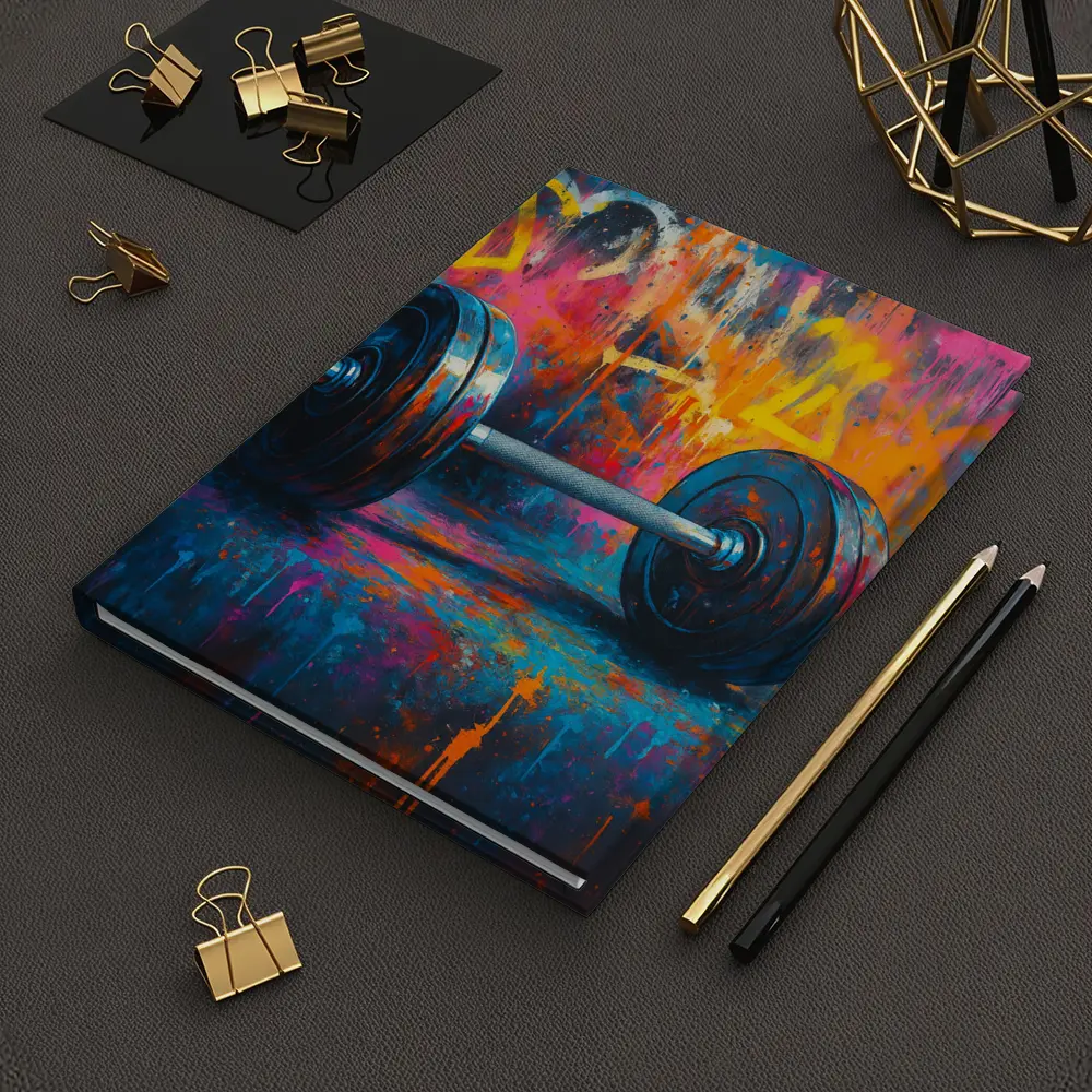 Dumbbell Graffiti Street Art Gym Painting – Notebooks