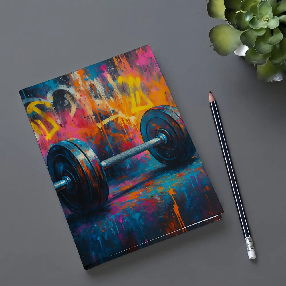 Dumbbell Graffiti Street Art Gym Painting – Notebooks