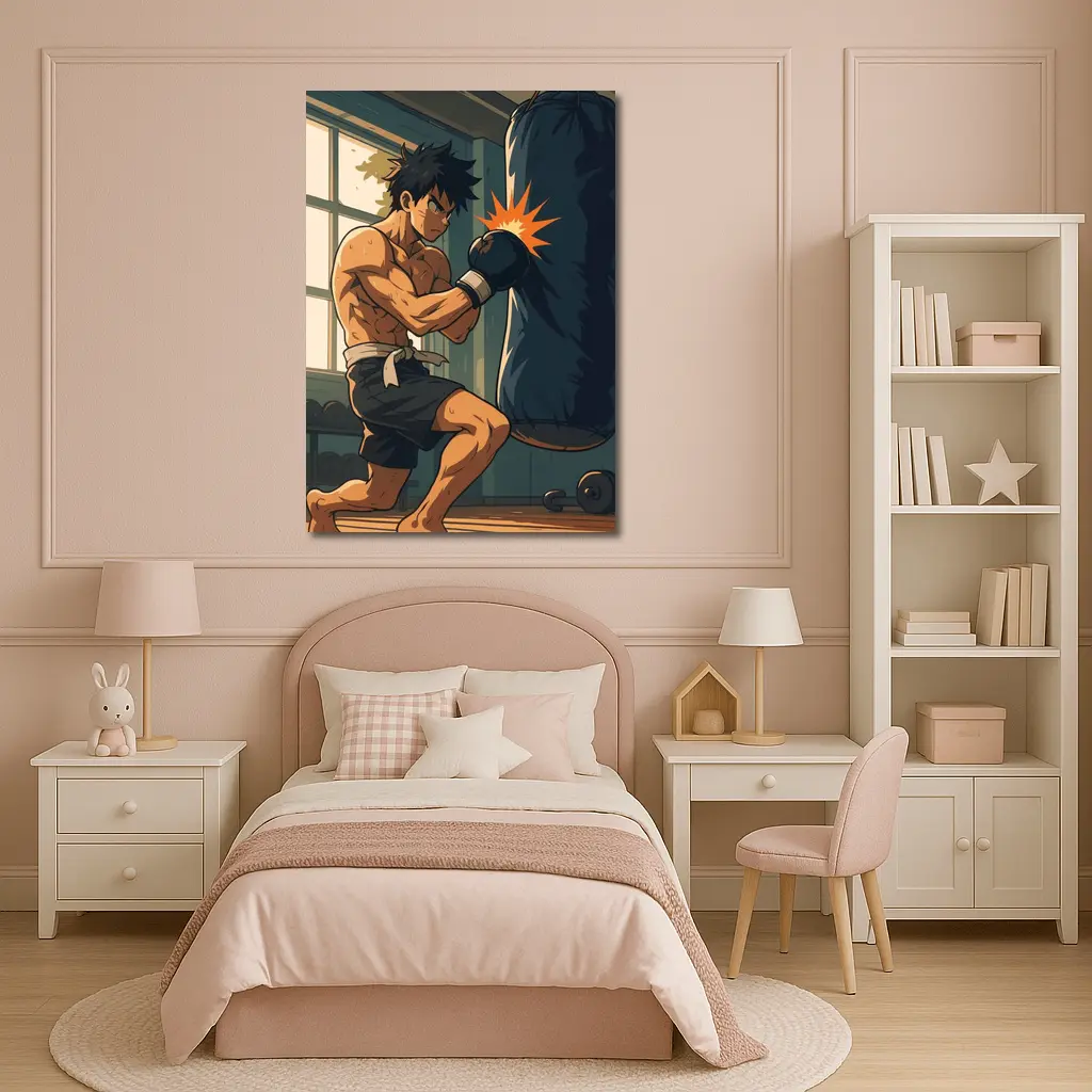 Anime Boxer Training Punch Bag Gym – Wall Art
