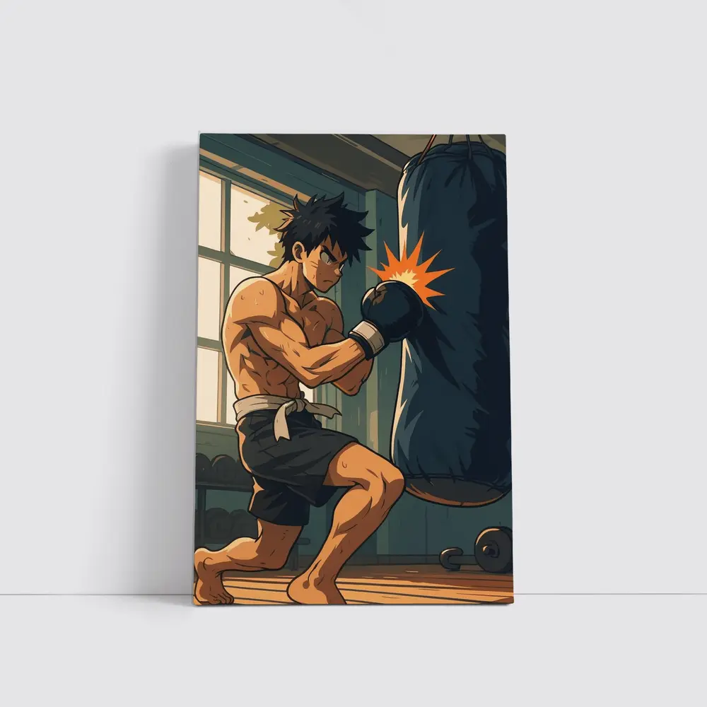 Anime Boxer Training Punch Bag Gym – Wall Art