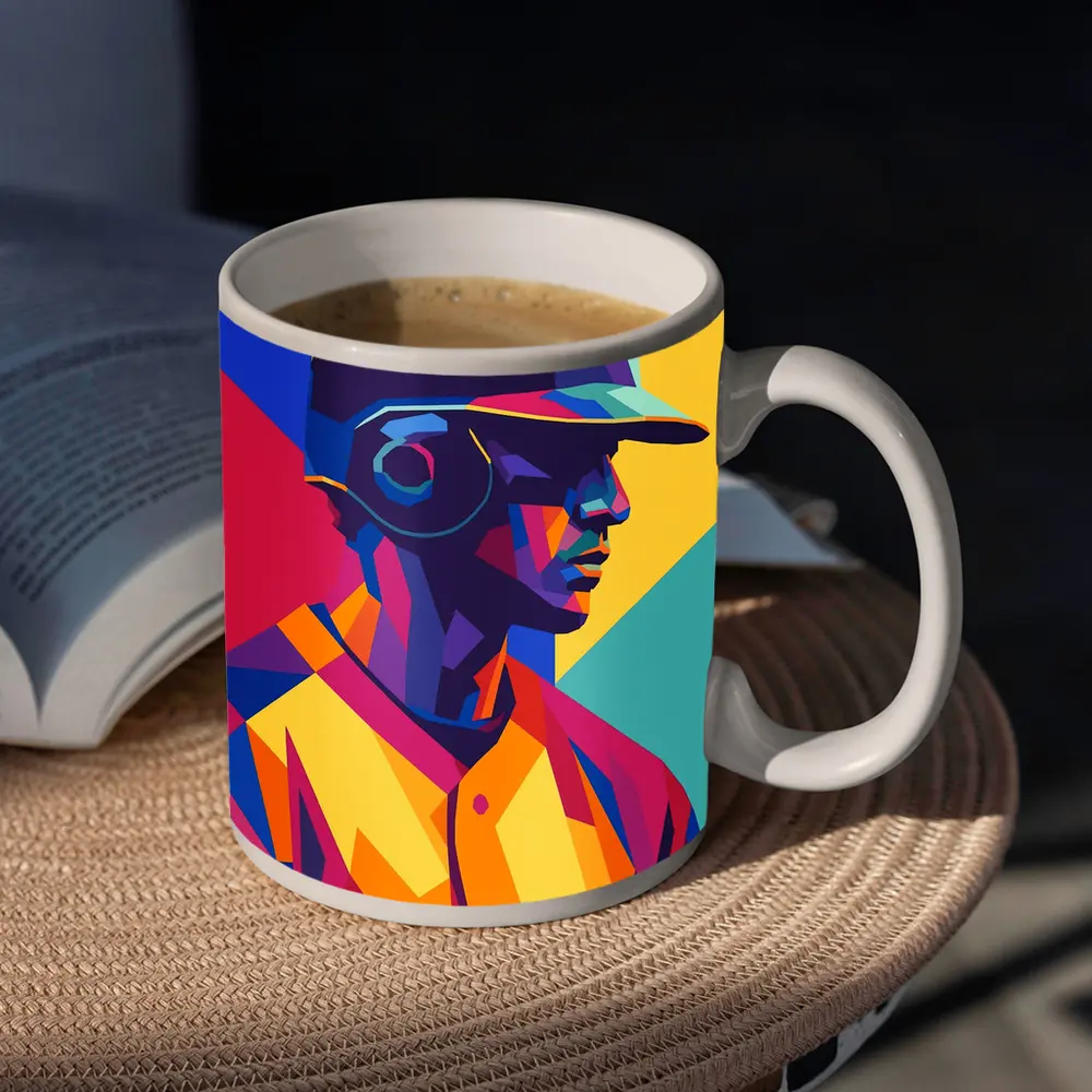 Baseball Player Bold Geometric Pop Art – Mugs