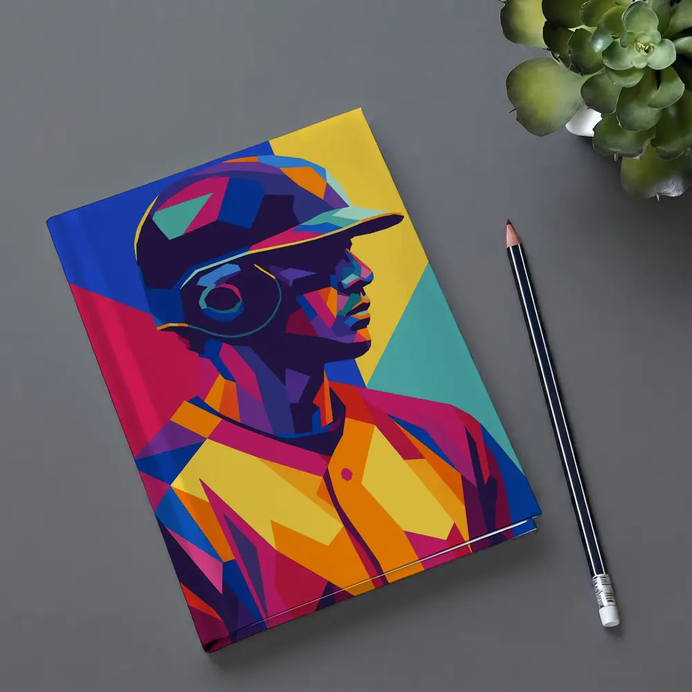Baseball Player Bold Geometric Pop Art – Notebooks