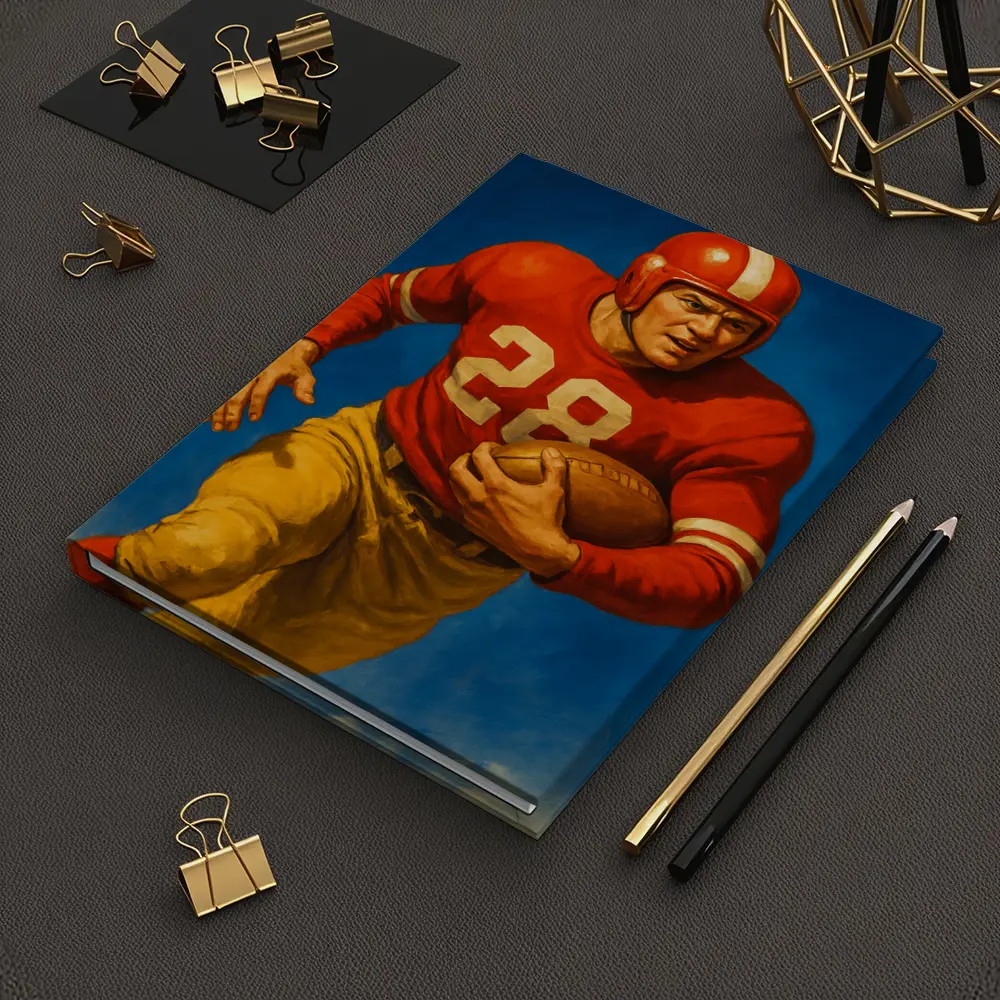 Retro Football Player Number Twenty Eight Blue – Notebooks