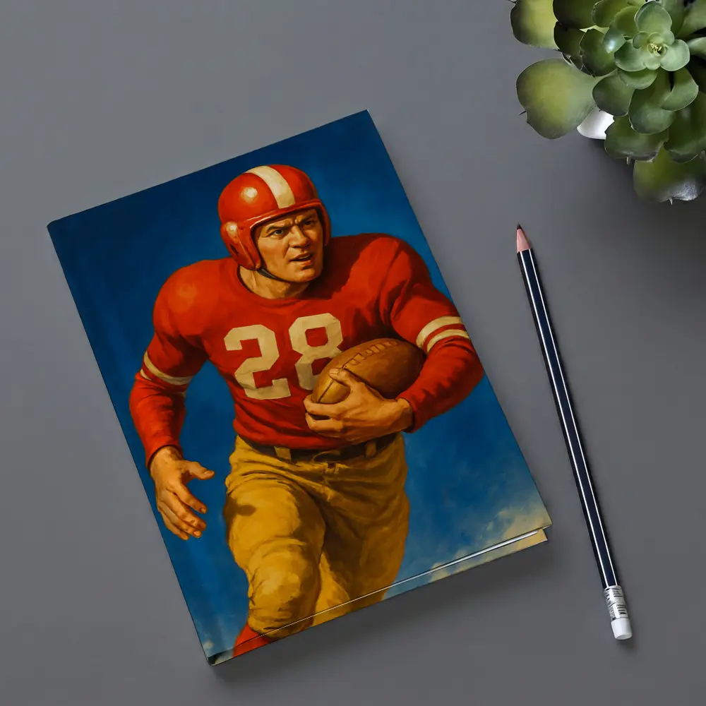 Retro Football Player Number Twenty Eight Blue – Notebooks