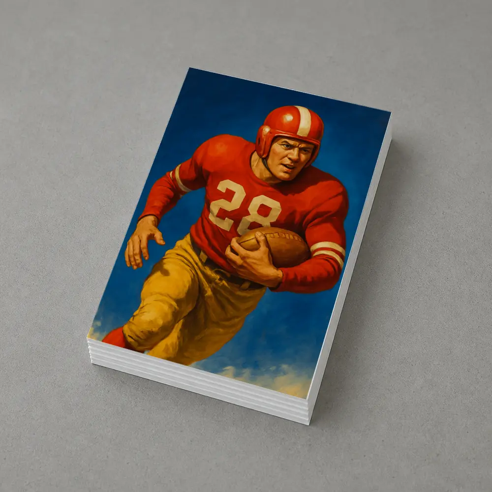 Retro Football Player Number Twenty Eight Blue – Postcards