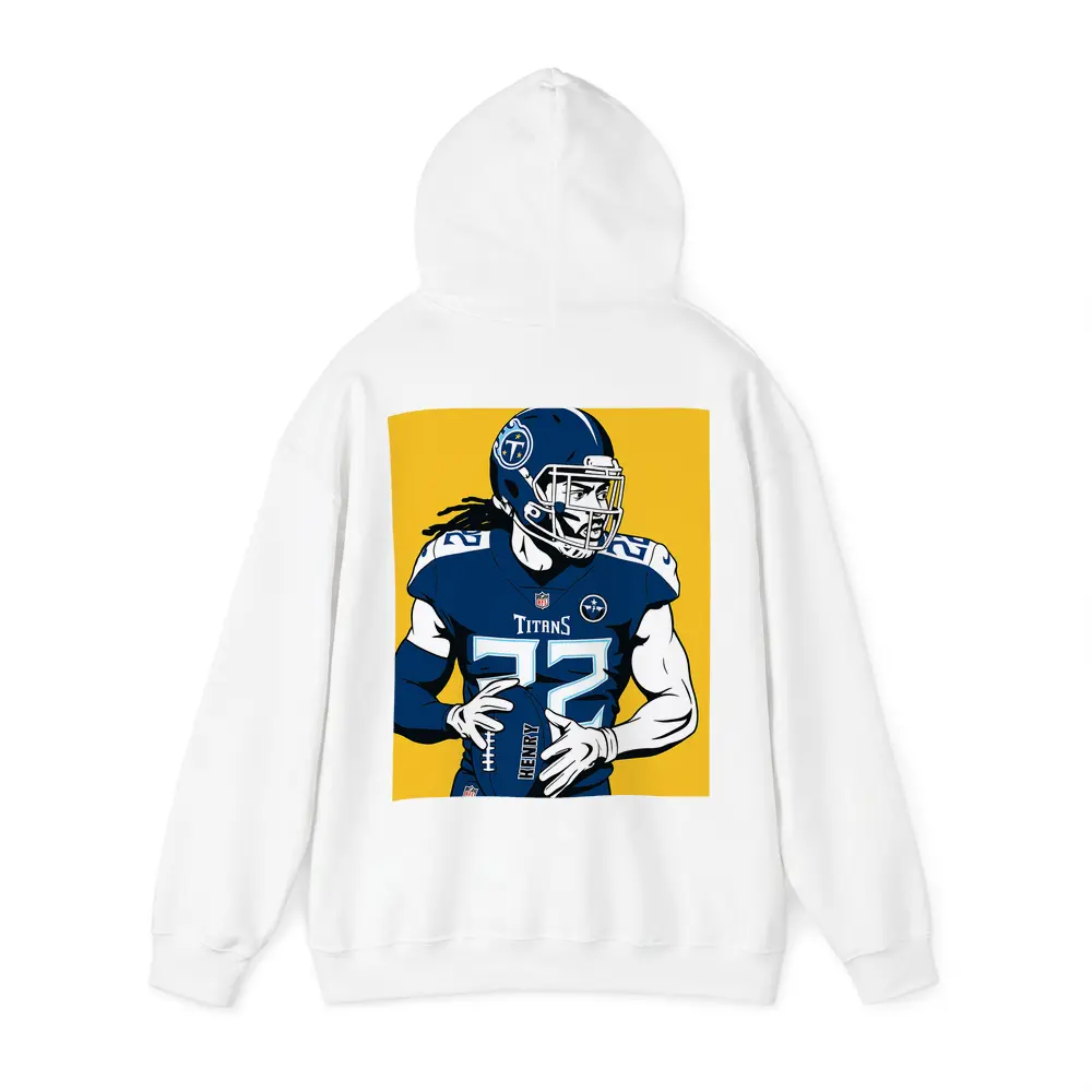 Derrick Henry Titans Football Player Yellow Background – Hoodies