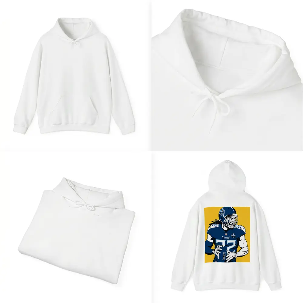 Derrick Henry Titans Football Player Yellow Background – Hoodies