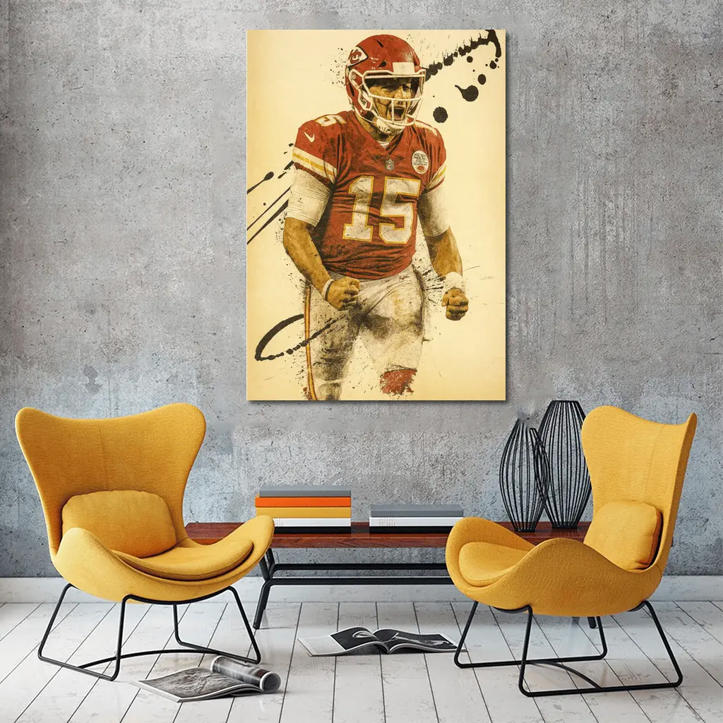 Kansas City Chiefs Number Fifteen Quarterback Art – Wall Art