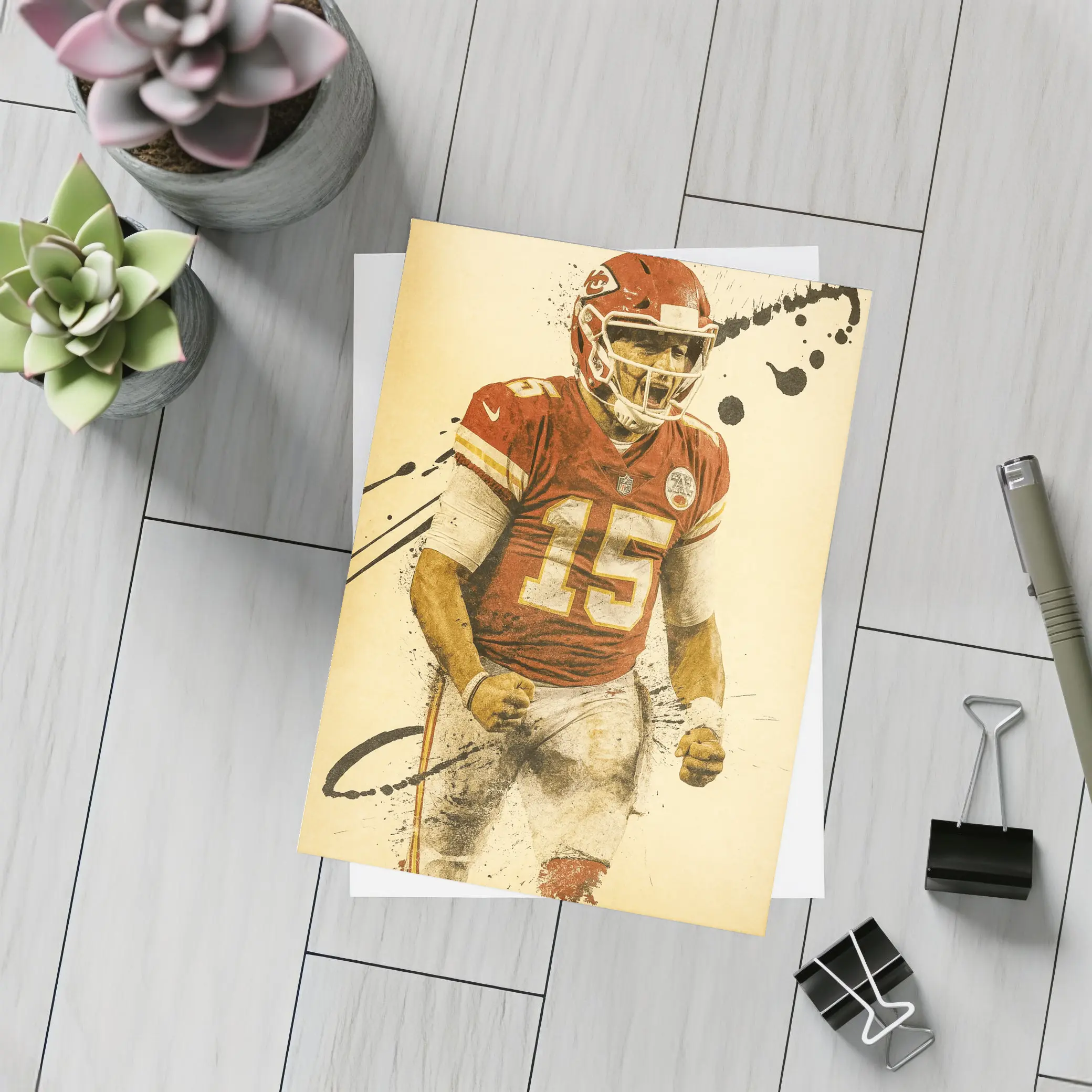 Kansas City Chiefs Number Fifteen Quarterback Art – Postcards