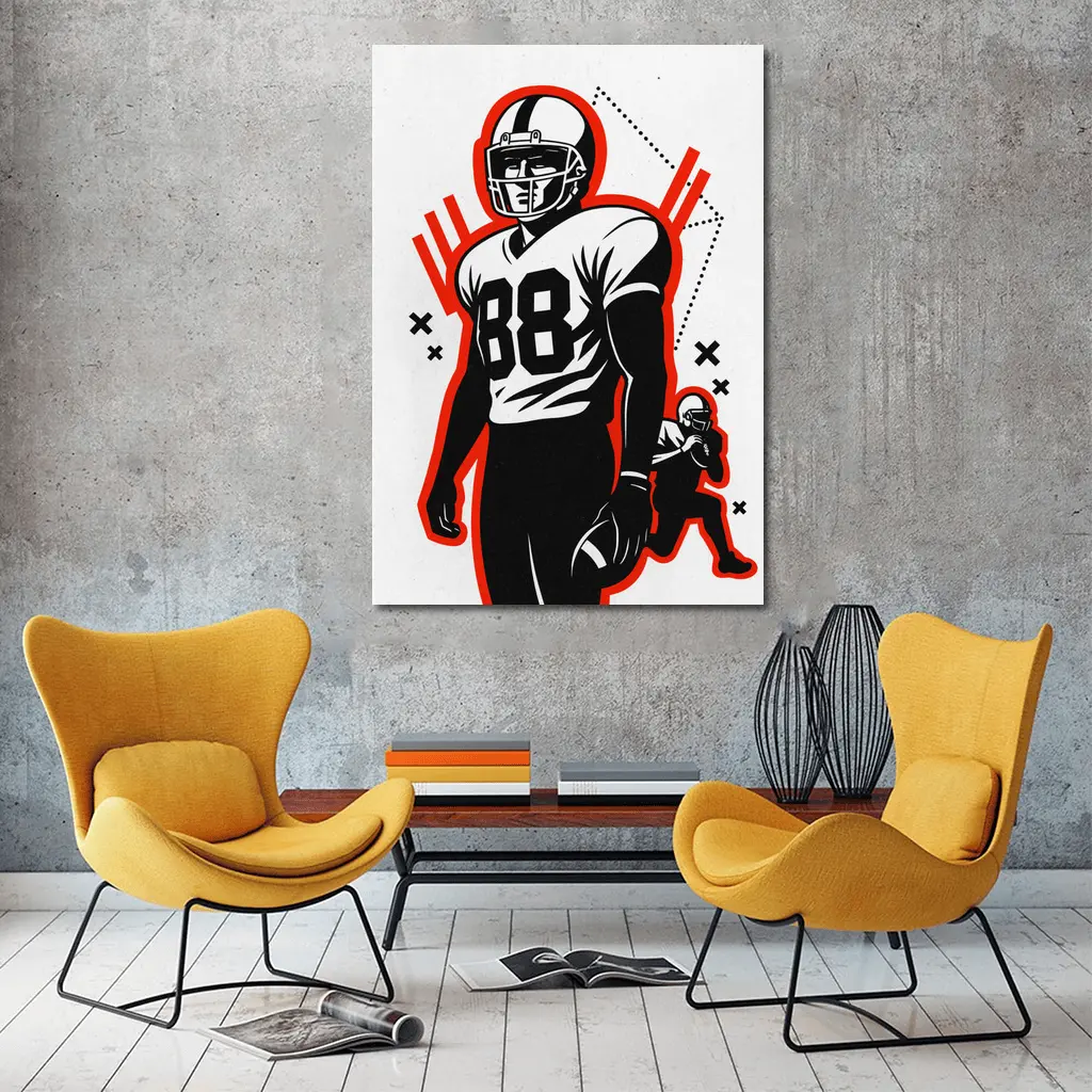 American Football Player Number Eighty Eight Art – Wall Art