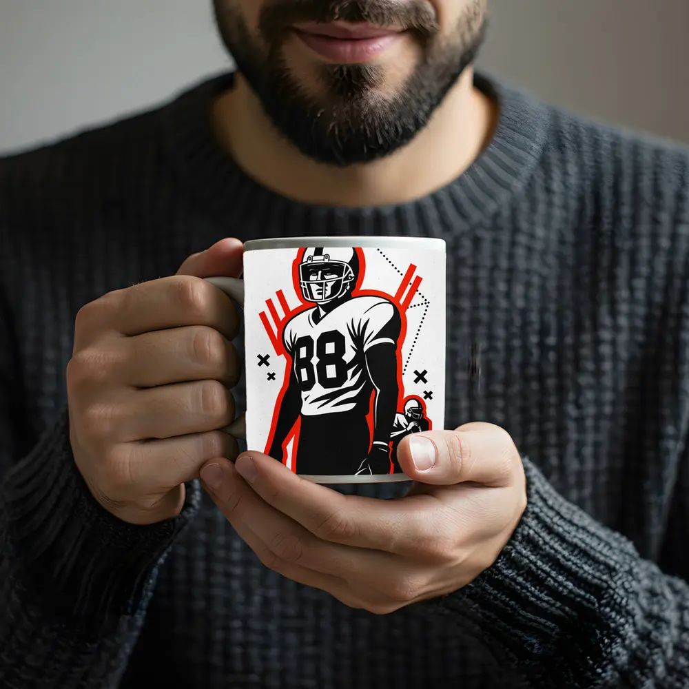 American Football Player Number Eighty Eight Art – Mugs