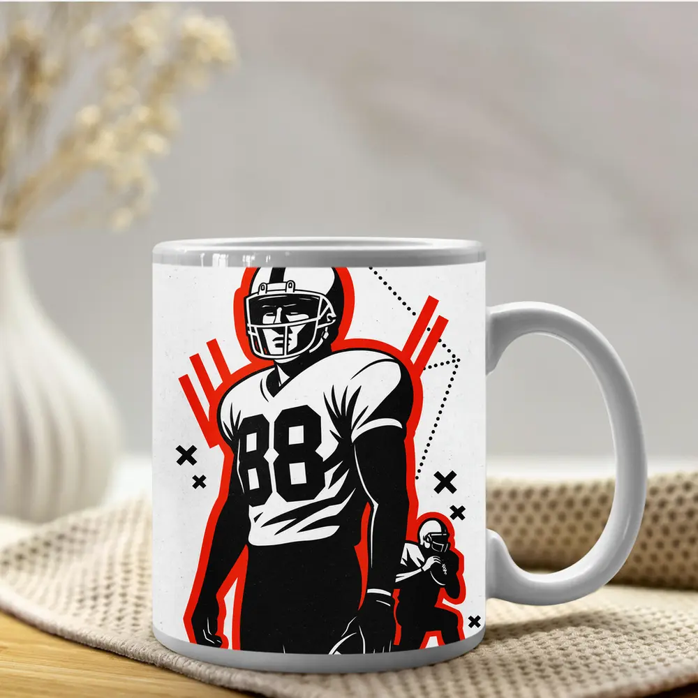 American Football Player Number Eighty Eight Art – Mugs