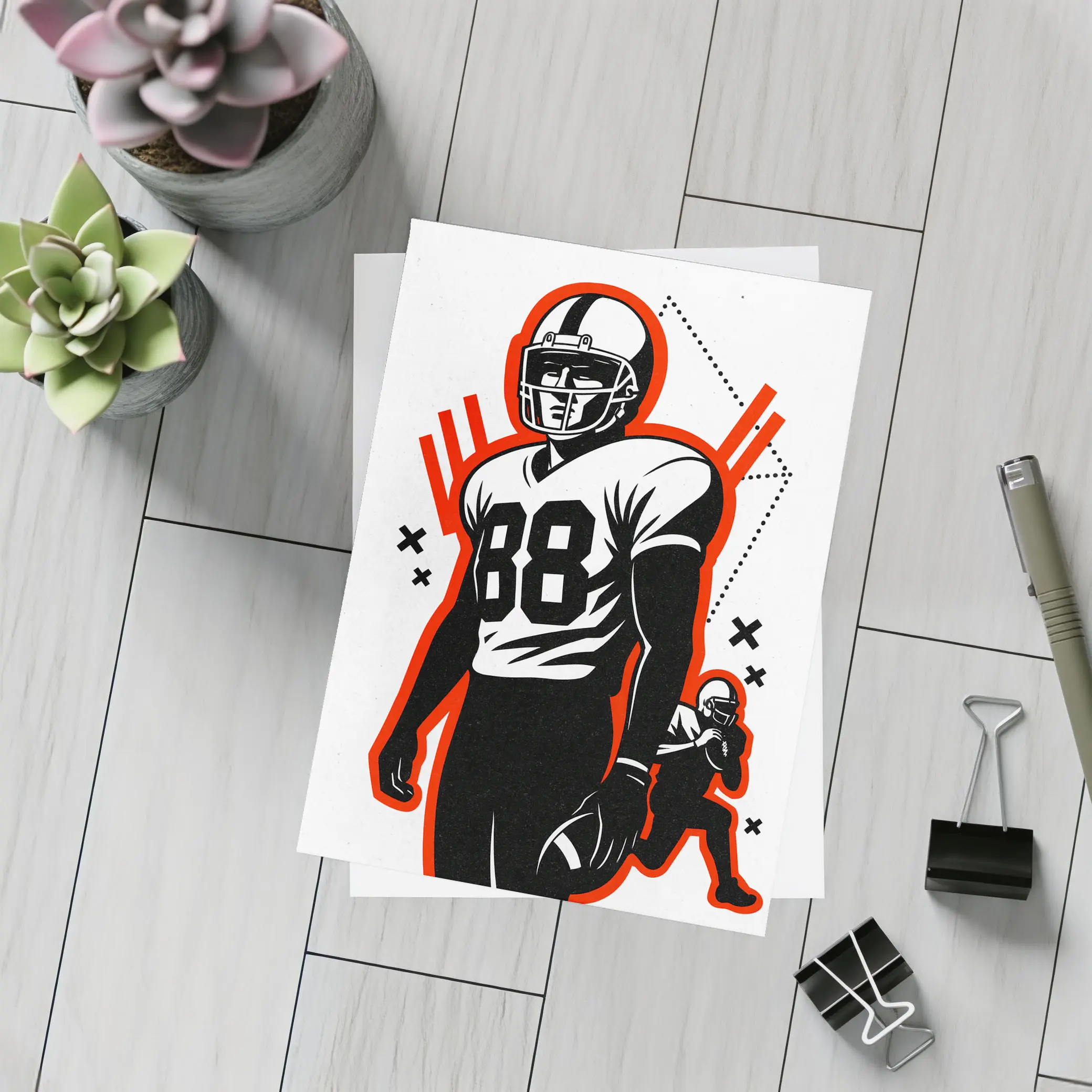 American Football Player Number Eighty Eight Art – Postcards