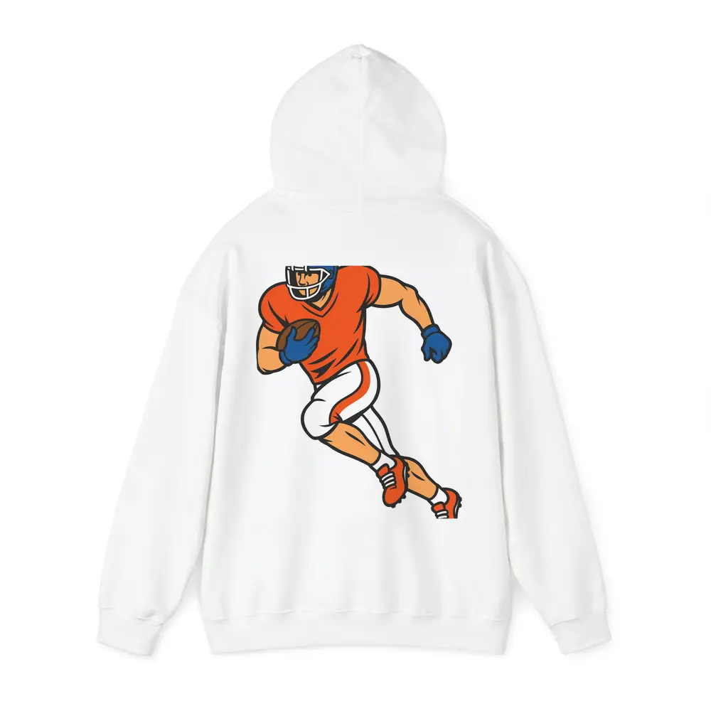 American Football Player Running With Ball Cartoon – Hoodies
