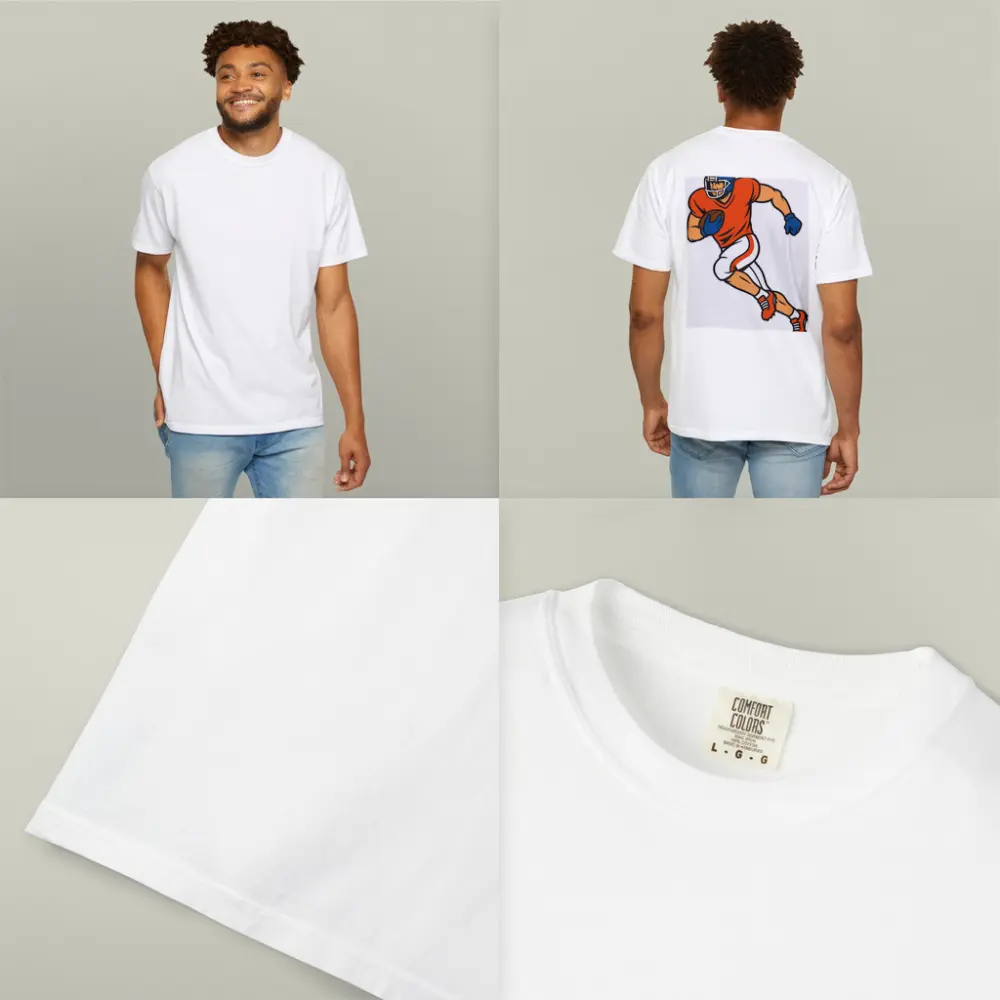 American Football Player Running With Ball Cartoon – T-Shirts