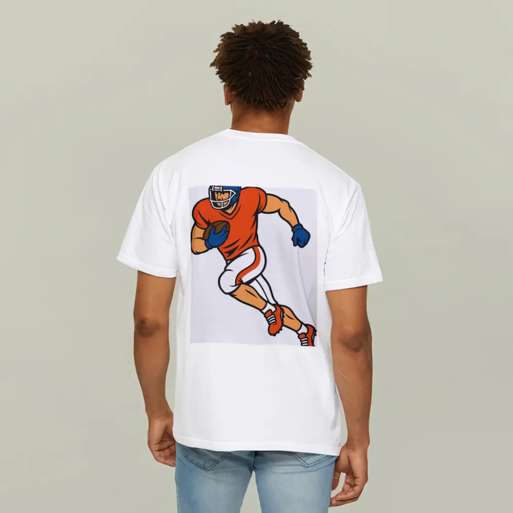 American Football Player Running With Ball Cartoon – T-Shirts