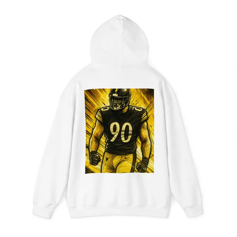 Football Player Number Ninety Sketch Art – Hoodies