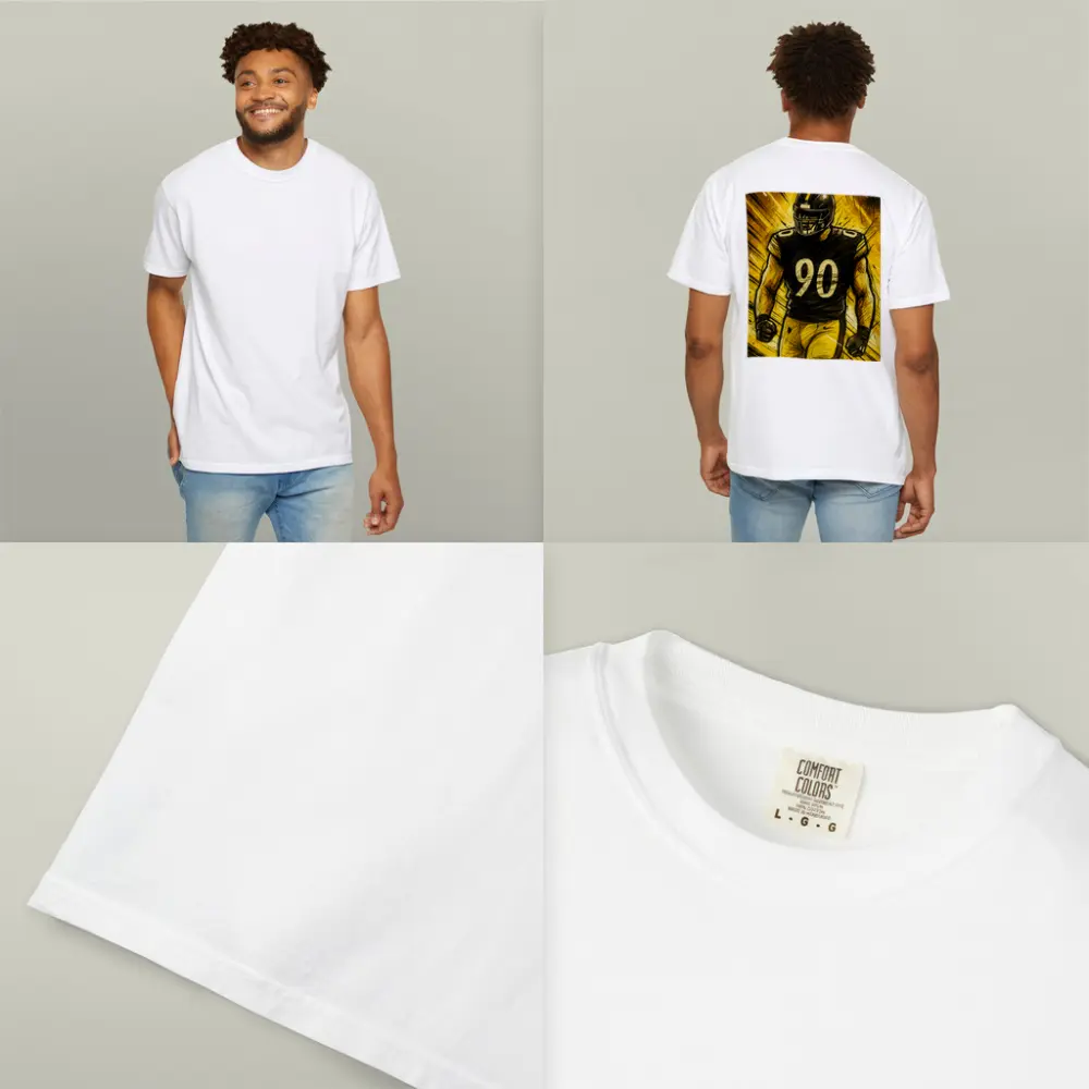 Football Player Number Ninety Sketch Art – T-Shirts