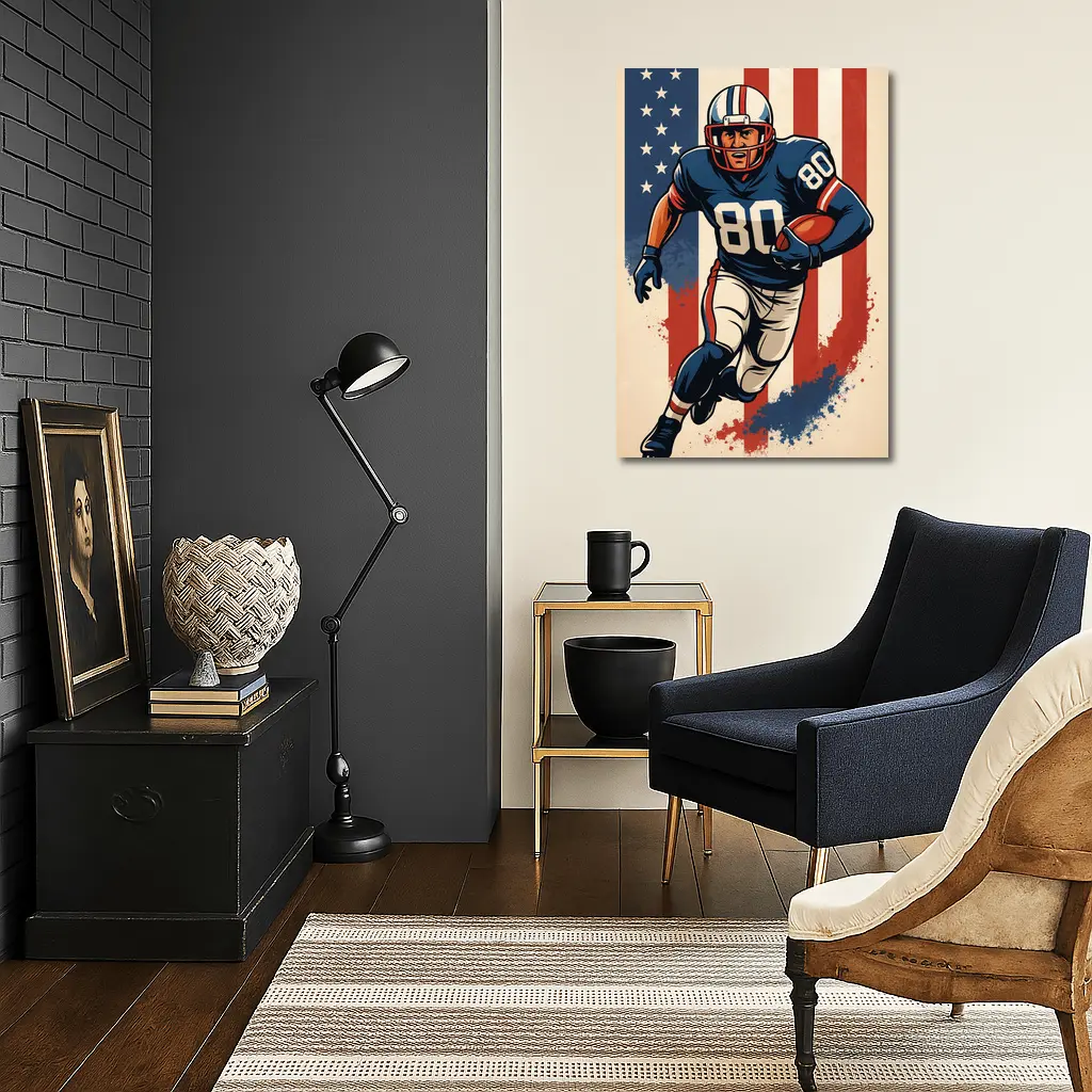 Retro American Football Player Number Eighty Art – Wall Art