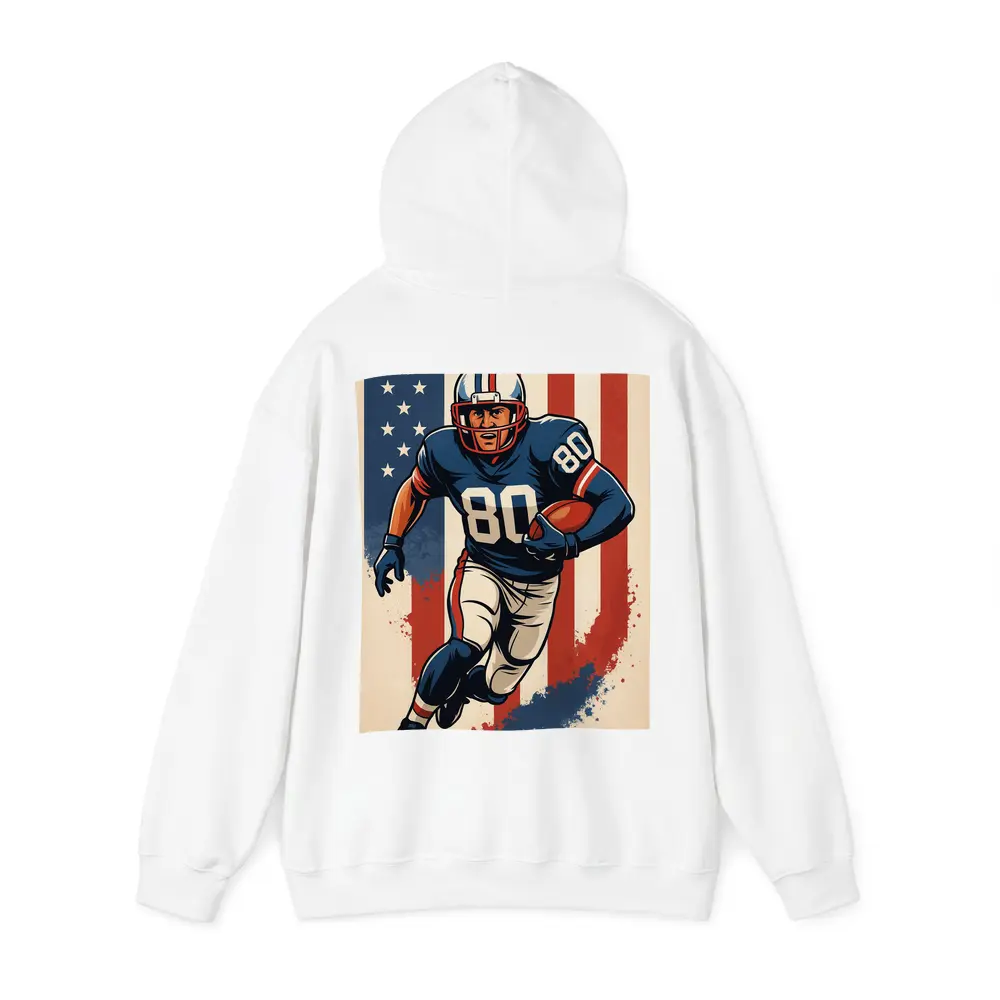 Retro American Football Player Number Eighty Art – Hoodies