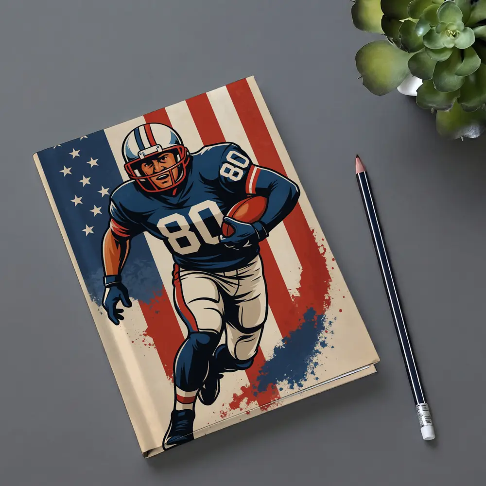Retro American Football Player Number Eighty Art – Notebooks