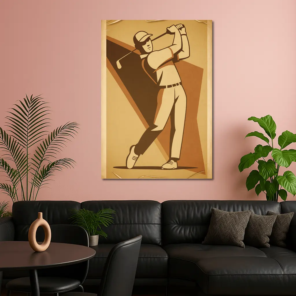 Retro Golf Swing Art Deco Style – Wall Art