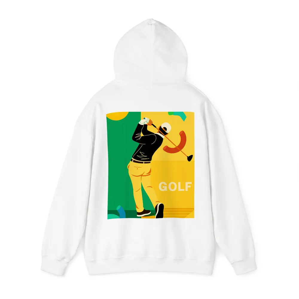 Golf Player Swinging Club Bold Flat Art – Hoodies