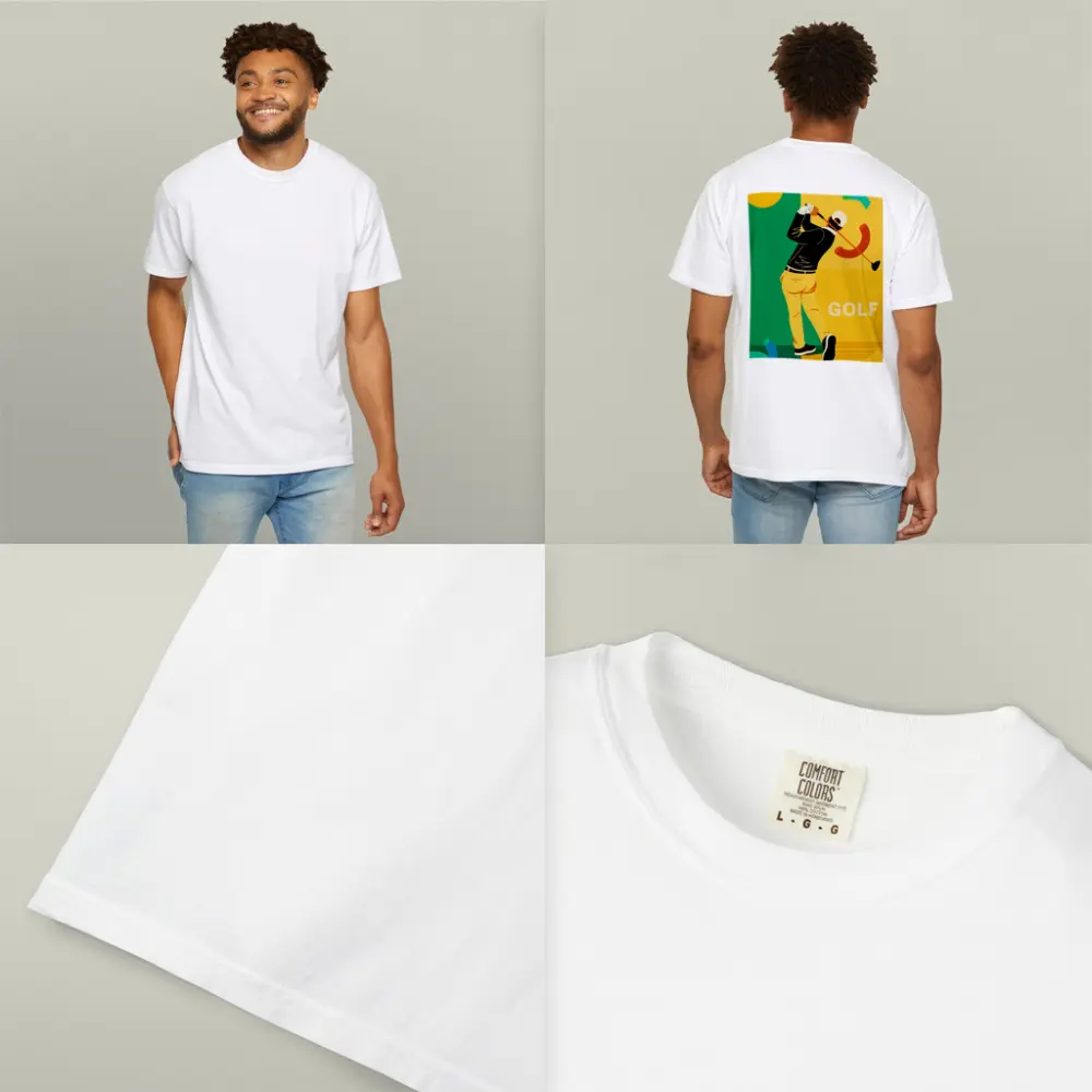 Golf Player Swinging Club Bold Flat Art – T-Shirts