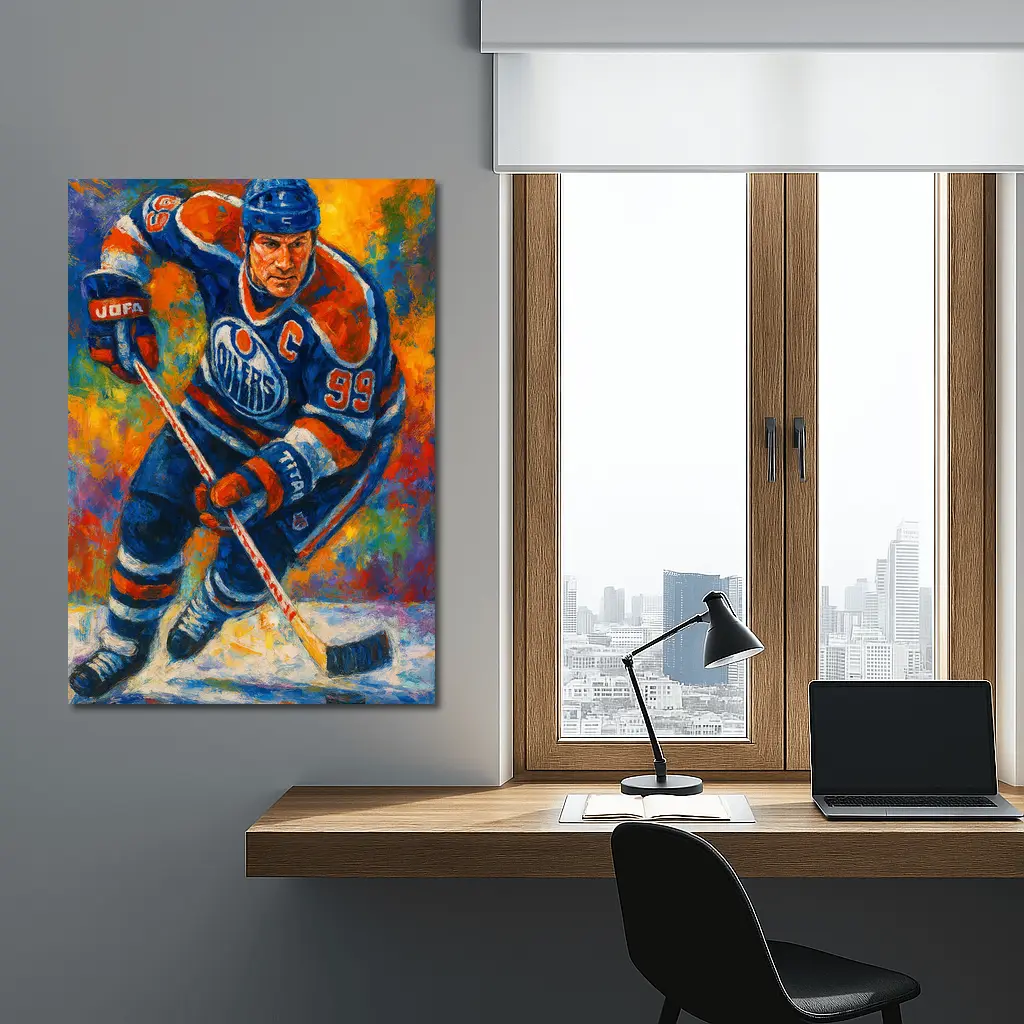 Wayne Gretzky Edmonton Oilers Oil Painting Art – Wall Art