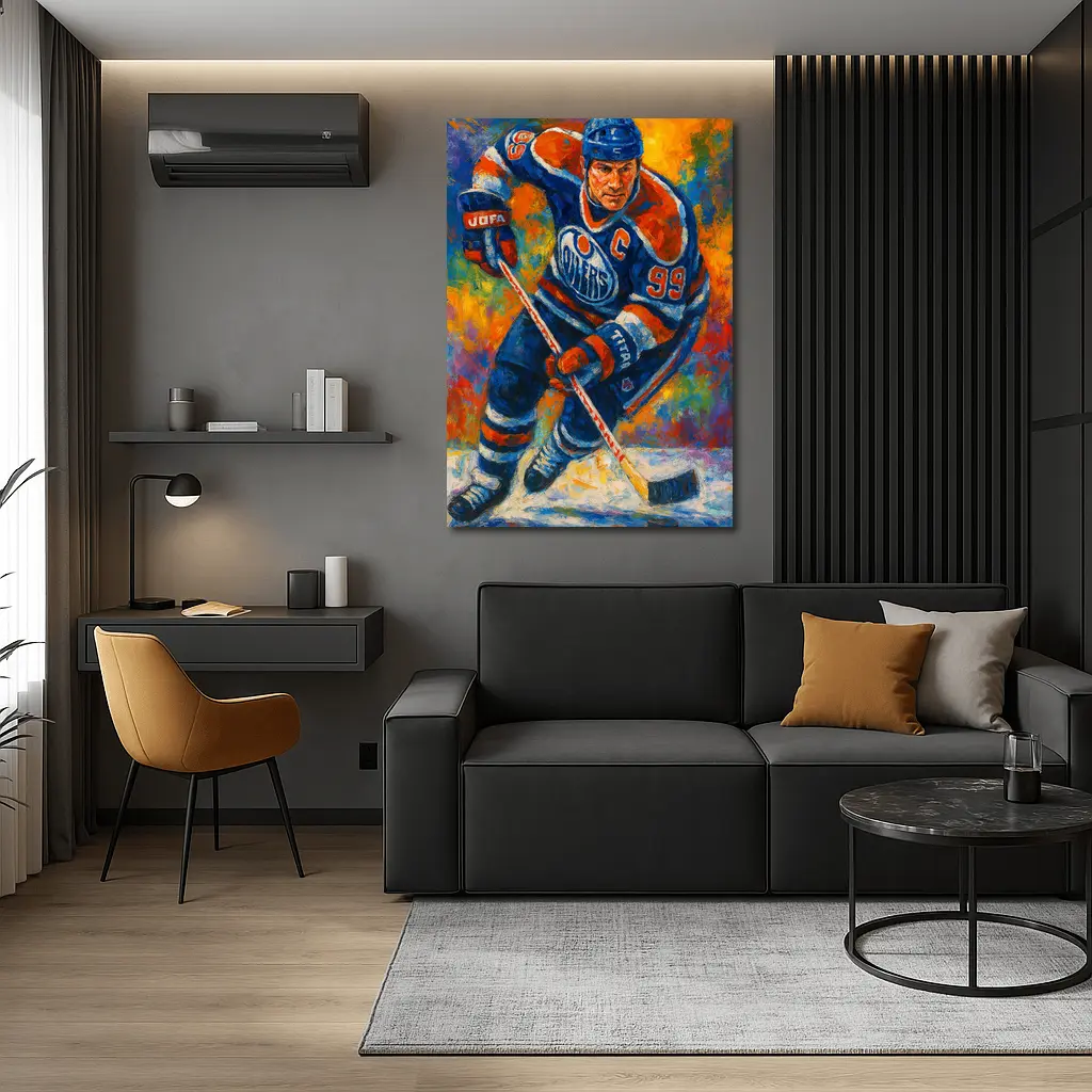 Wayne Gretzky Edmonton Oilers Oil Painting Art – Wall Art