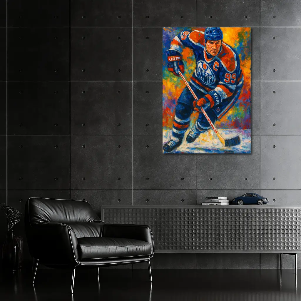 Wayne Gretzky Edmonton Oilers Oil Painting Art – Wall Art