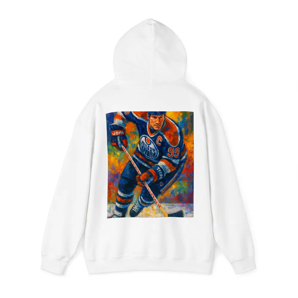 Wayne Gretzky Edmonton Oilers Oil Painting Art – Hoodies