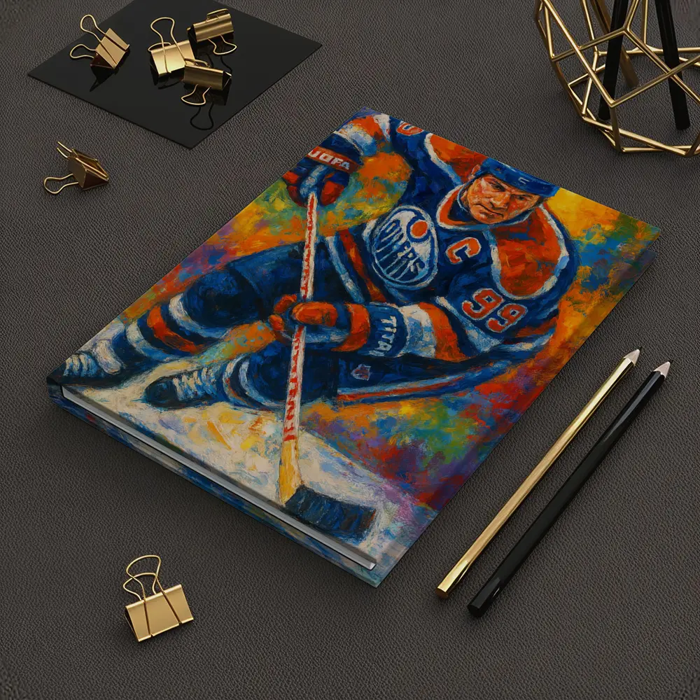 Wayne Gretzky Edmonton Oilers Oil Painting Art – Notebooks