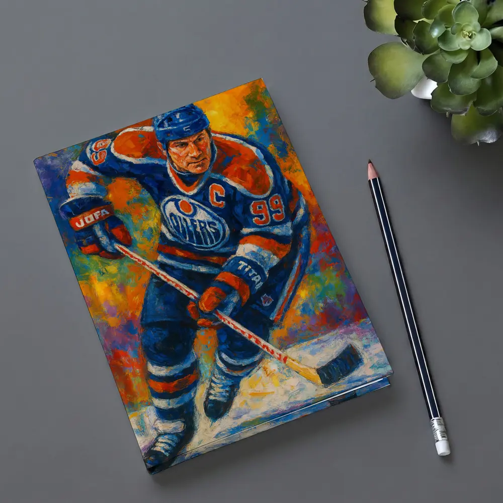 Wayne Gretzky Edmonton Oilers Oil Painting Art – Notebooks