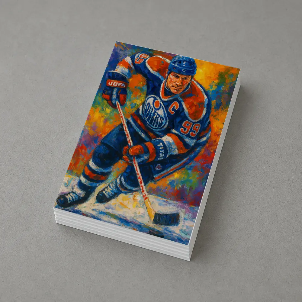 Wayne Gretzky Edmonton Oilers Oil Painting Art – Postcards