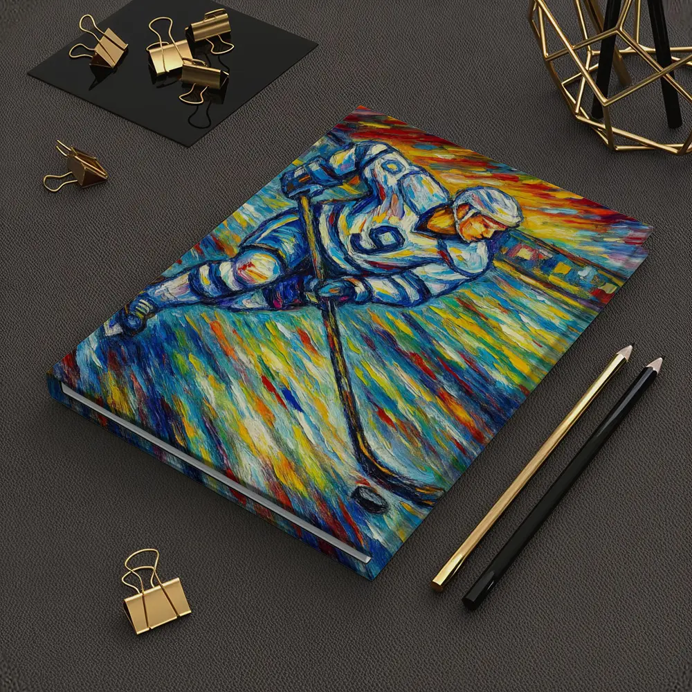 Hockey Player Impressionist Colorful Ice Rink – Notebooks