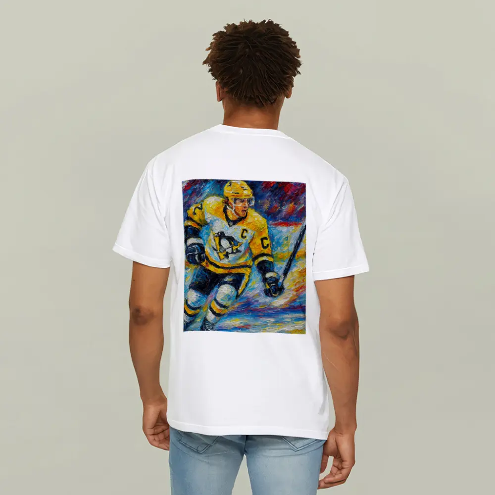 Pittsburgh Penguins Hockey Player Palette Knife Painting – T-Shirts
