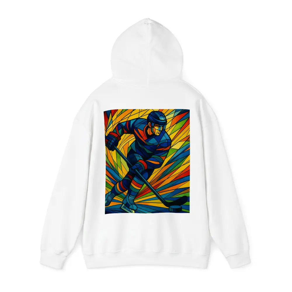 Hockey Player Stained Glass Colorful Art – Hoodies