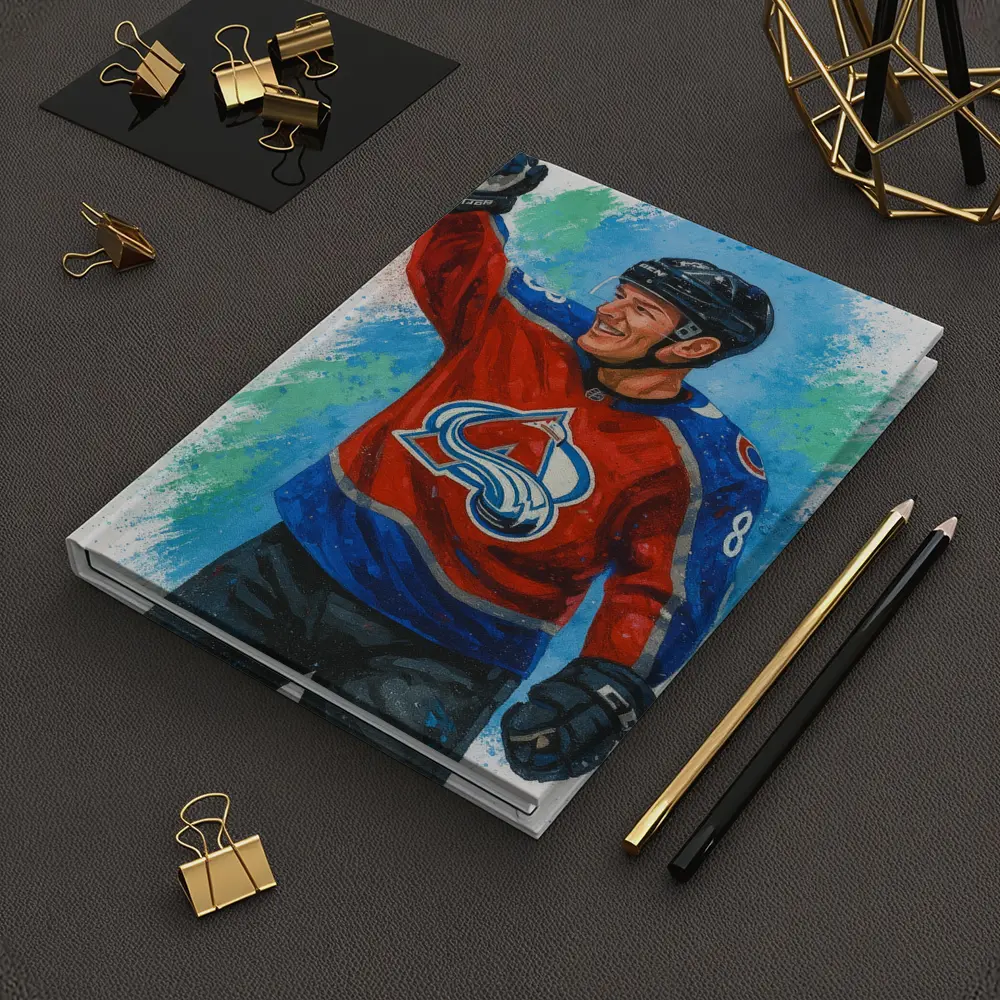 Colorado Avalanche Hockey Player Watercolor Art – Notebooks