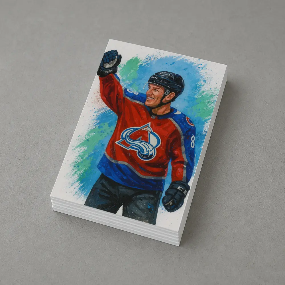 Colorado Avalanche Hockey Player Watercolor Art – Postcards