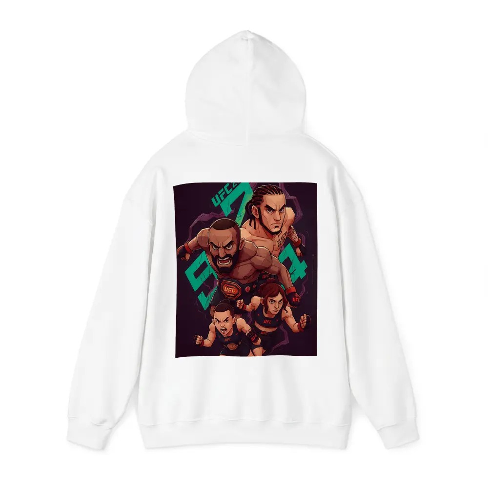 UFC 284 Fighter Cartoon Art Dark Background – Hoodies