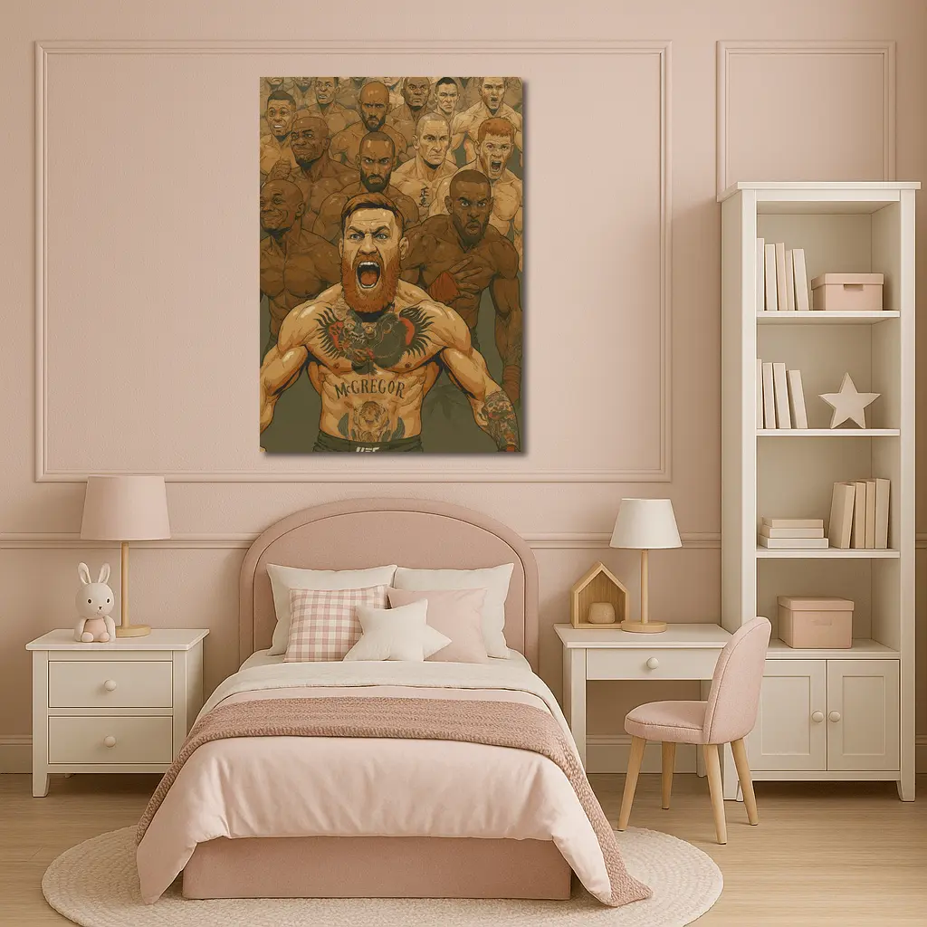 McGregor UFC Fighter Crowd Illustration Art – Wall Art