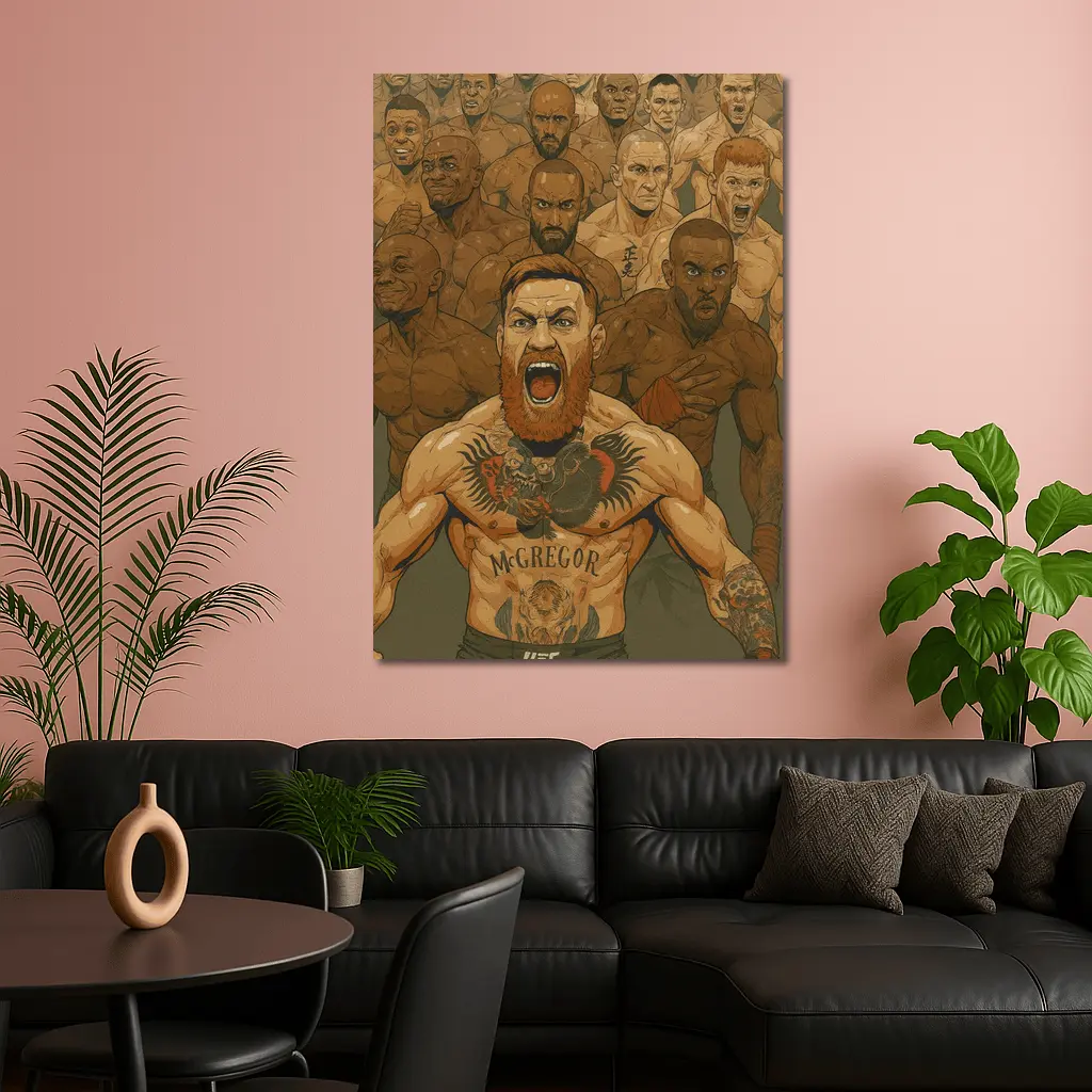 McGregor UFC Fighter Crowd Illustration Art – Wall Art